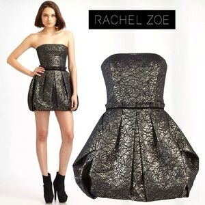 Rachel Zoe Metallic Strapless Mini Dress